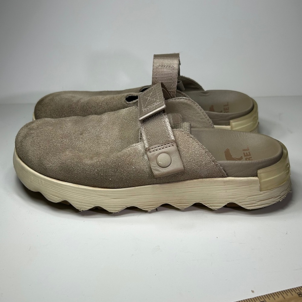 Sorel Vibe Mule Sage Sea Salt Suede Slip On Sneakers Women's 8 - Picture 4 of 11